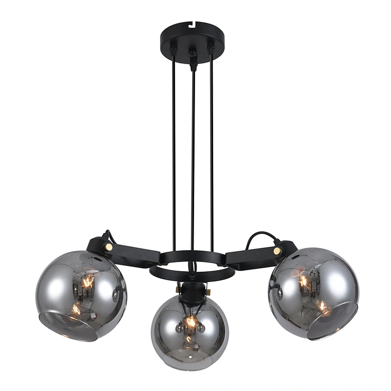 European modern E27 chandelier pendant light with smoke glass restaurant bar home hotel decoration chandelier
