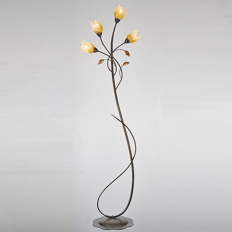 Decorative glass flower fancy floor lamp