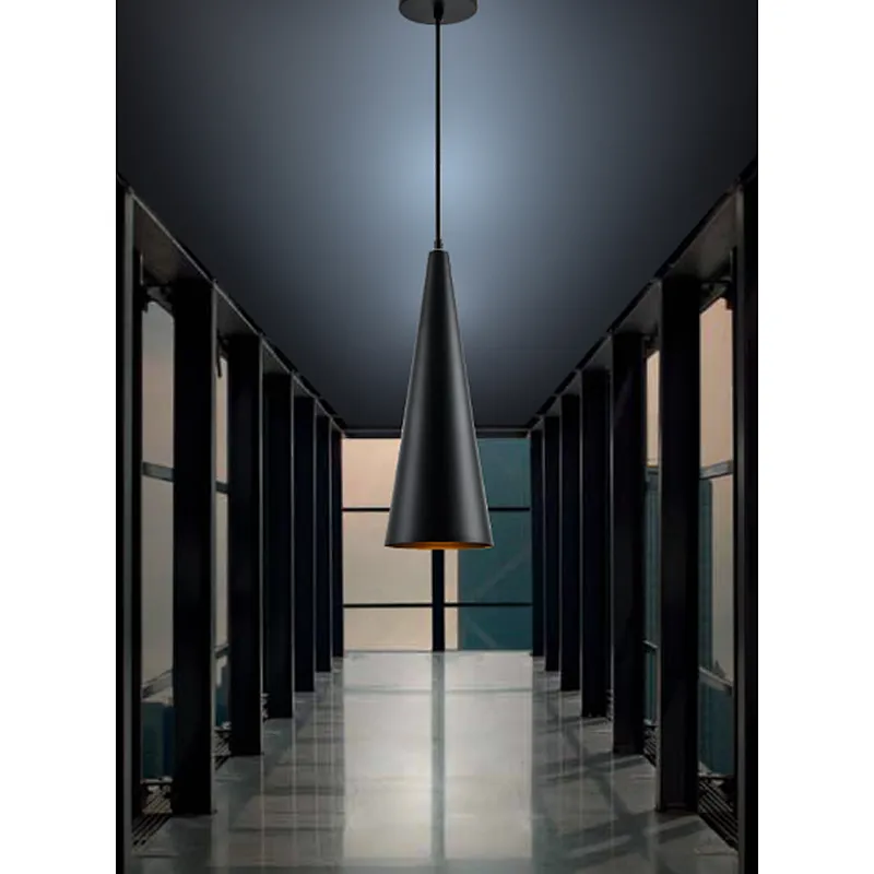 rustic black cone shape pendant light