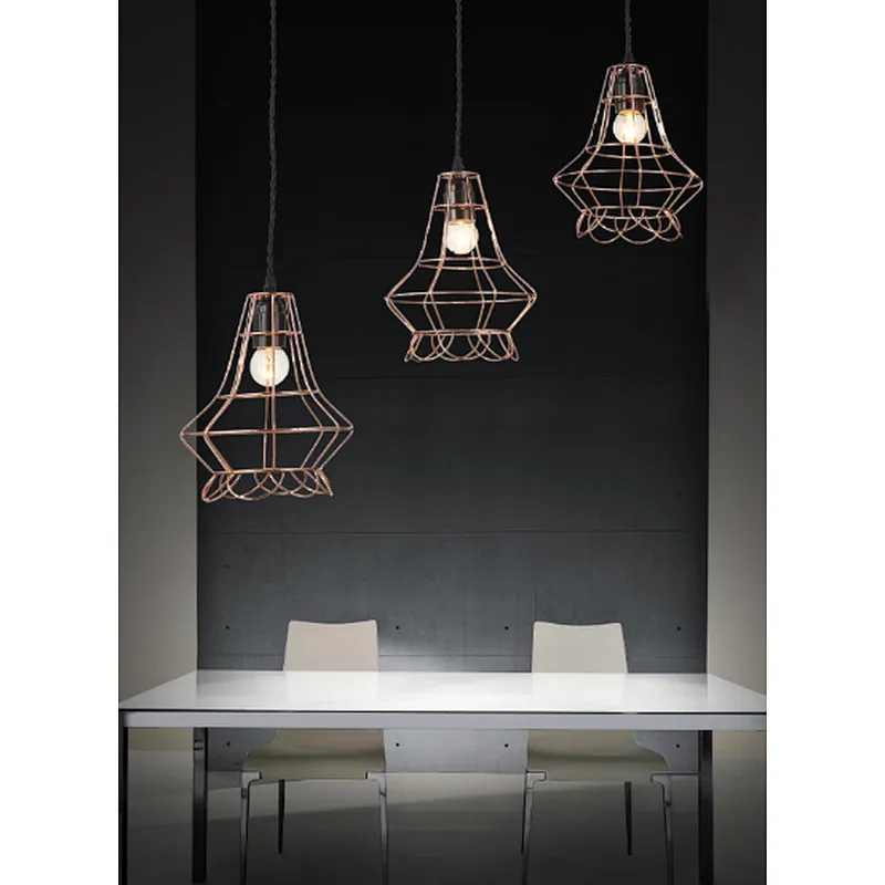 Contemporary rose gold E27 pendant light
