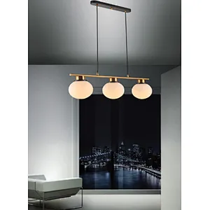 Zhongshan wholesale modern 3 lights pendant light with white glass indoor decoration pendant lamp