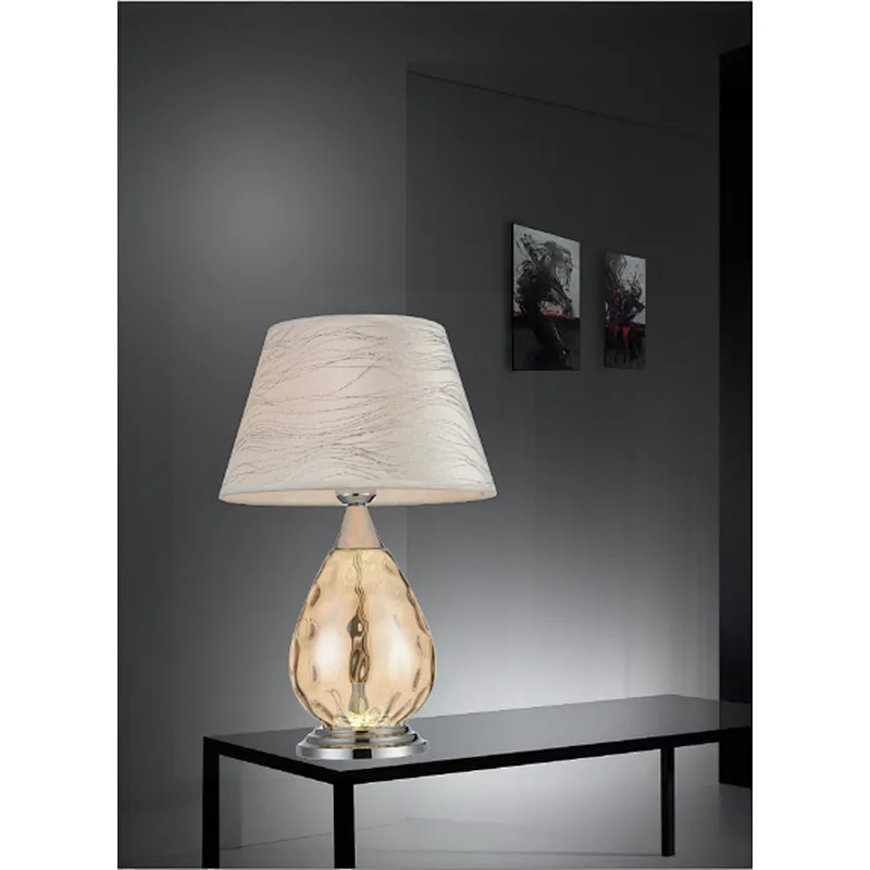 Arabic style glass modern fabric led table lamp