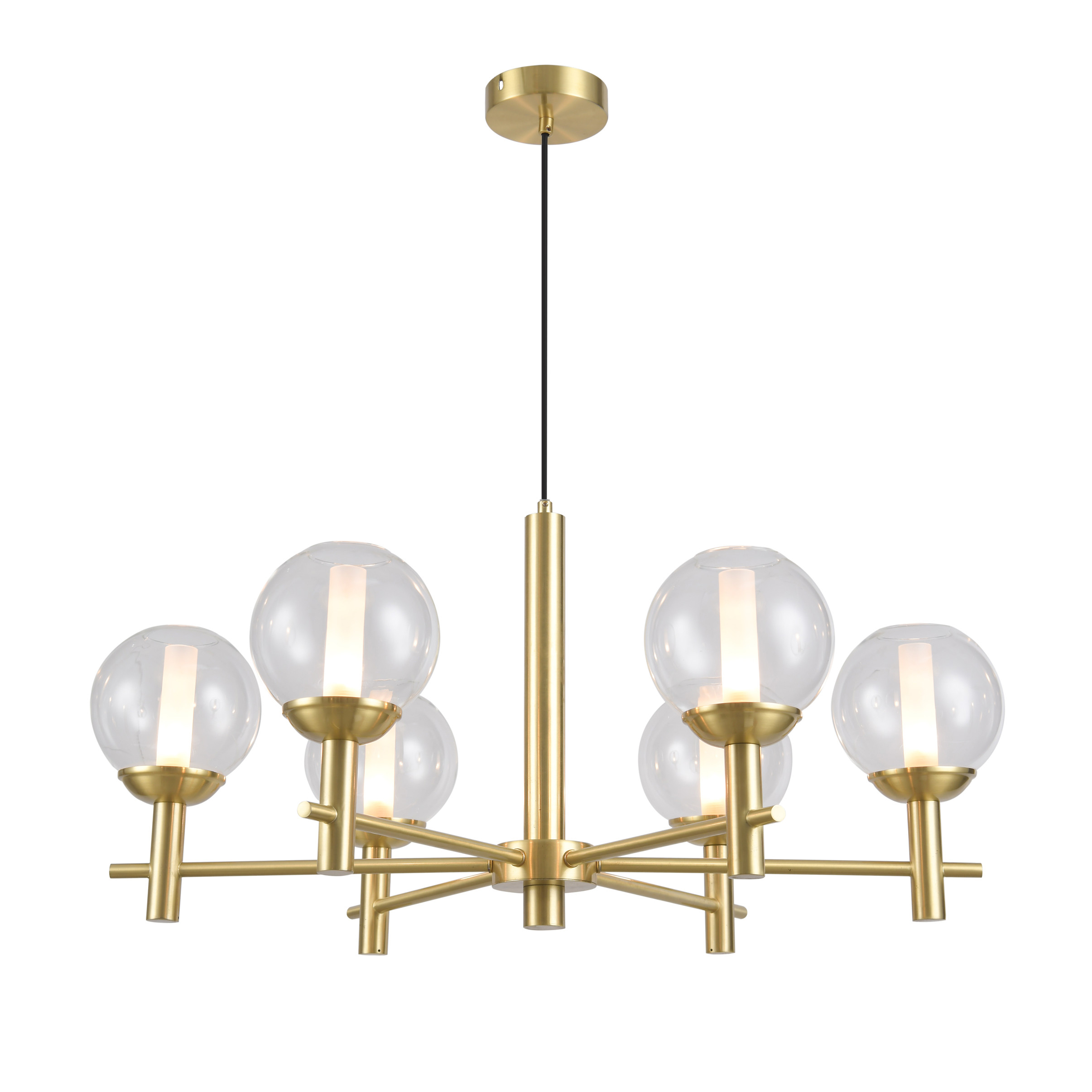 modern satin gold lobby chandelier