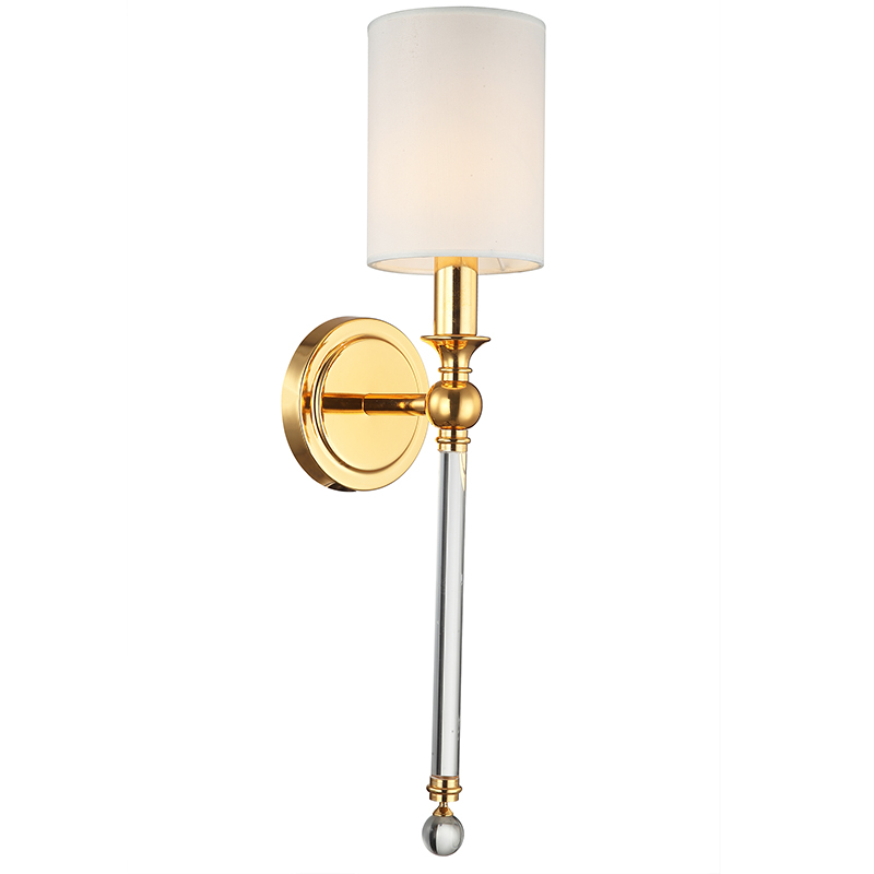 Royal Brass Finish Hotel Home Fabric Wall Lamp