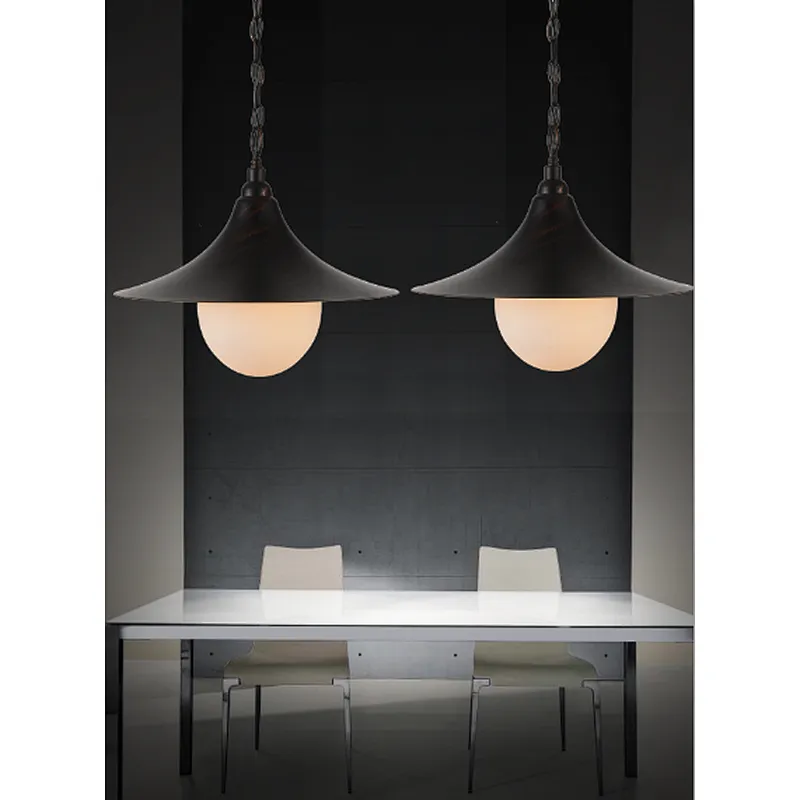 Black pendant light modern simple home hotel kitchen dinning E27 pendant light with white glass ball