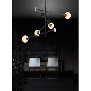 European modern black pendant lamp LED G9*3 white glass godle modern lighting applicant in indoor decoration