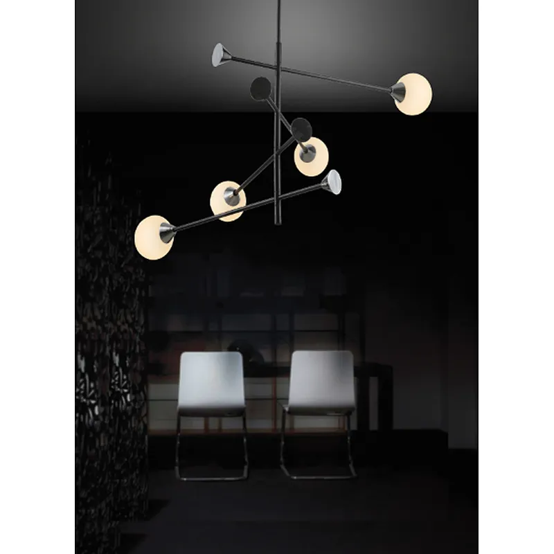 European modern black pendant lamp LED G9*3 white glass godle modern lighting applicant in indoor decoration