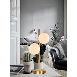 hot sale modern double glass table lamp luxury gold indoor table lamp