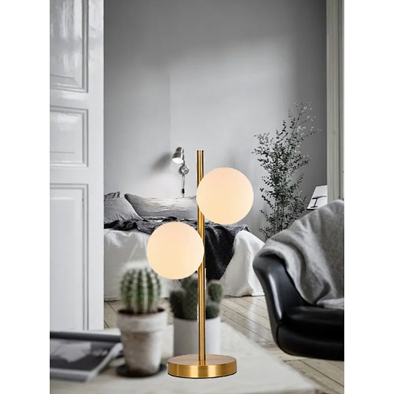 hot sale modern double glass table lamp luxury gold indoor table lamp