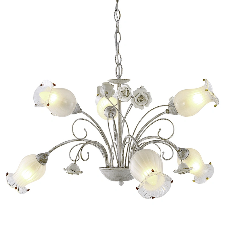 Classical lighting fixtures chandelier lamp with ceramix decorate for bedroom