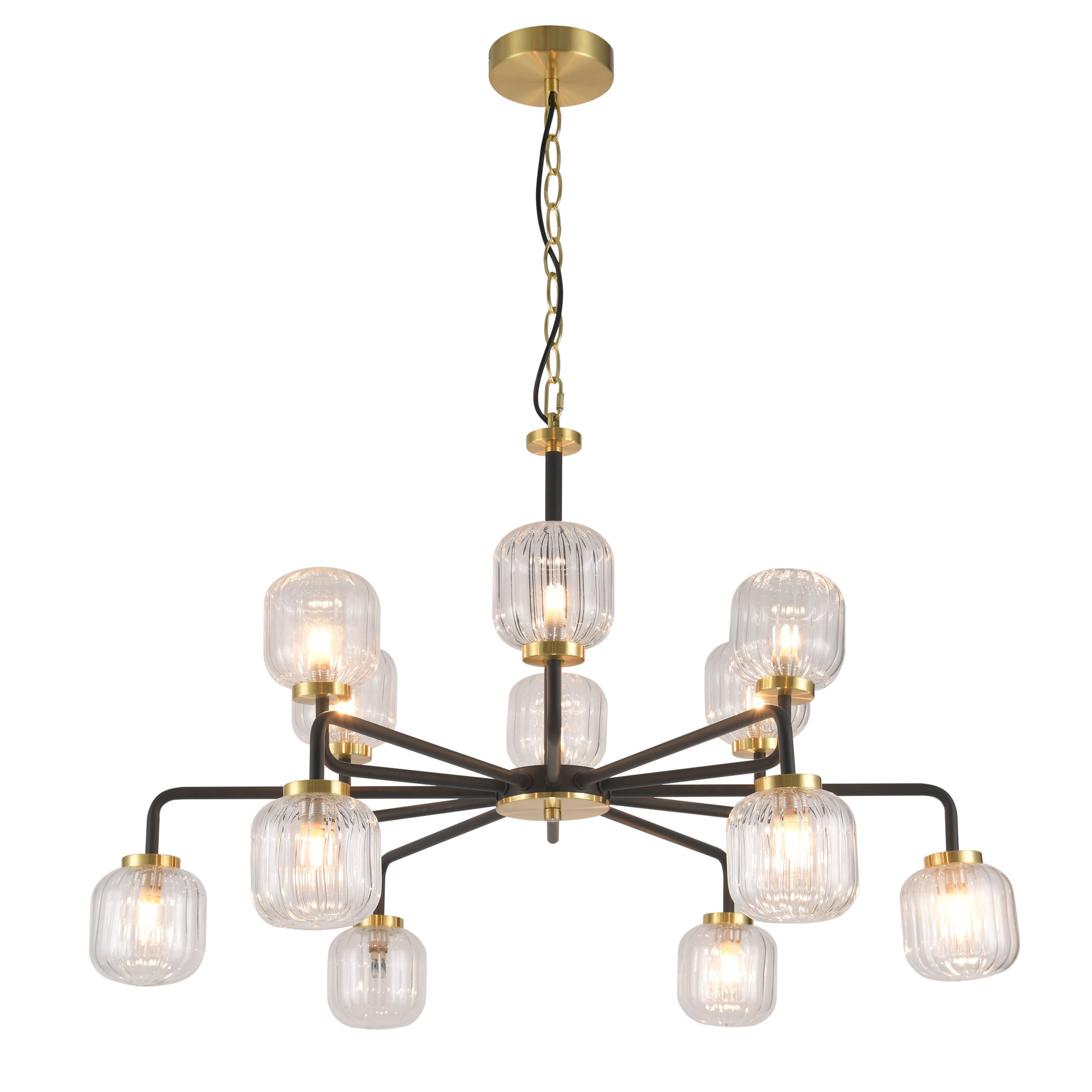 European style contemporary chandelier good quality black and gold g9 art glass chandelier pendant light