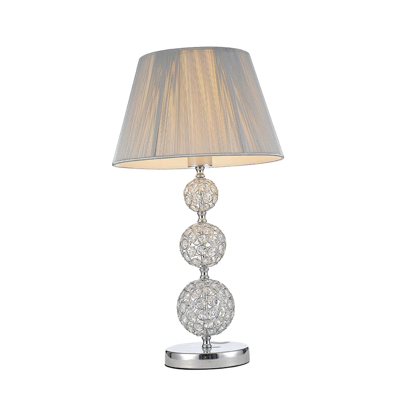 European modern table lamp with sliver fabric good quality study bedside table lamp