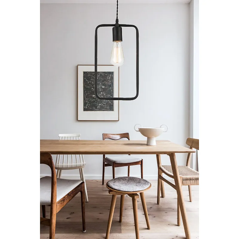 Contemporary painting pendant light good quality black E27 restaurant bar home hotel decoration pendant light