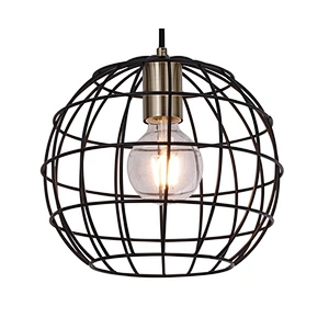 Modern industrial style cage hanging light simple iron art E27 home hotel decoration pendant light