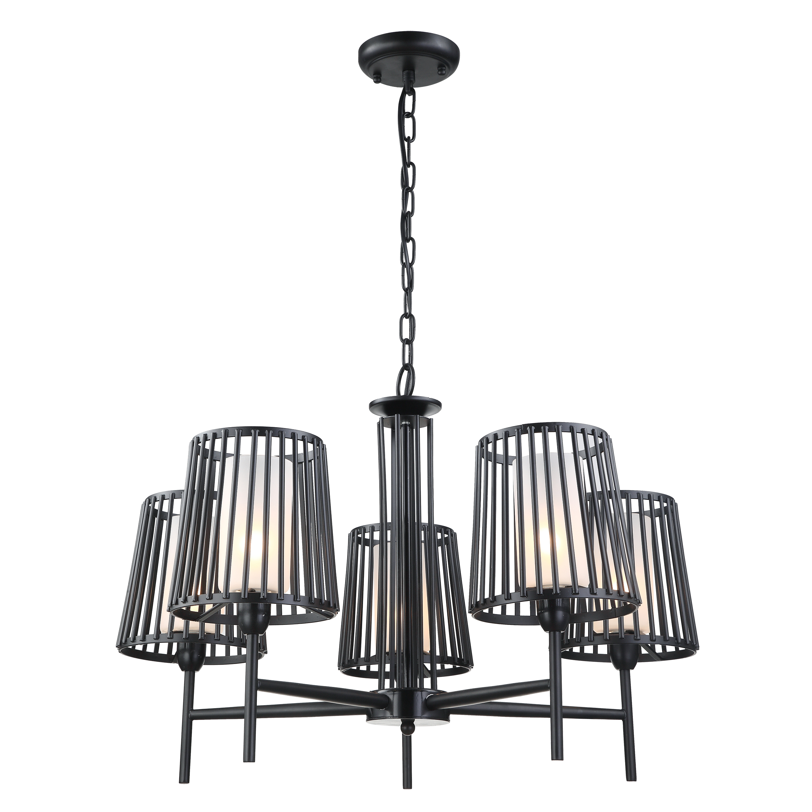 Modern simple black chandelier pendant light American style industrial iron art pendant light