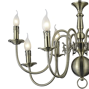 European classical brass candle chandelier foyer lighting Chinese factory supply