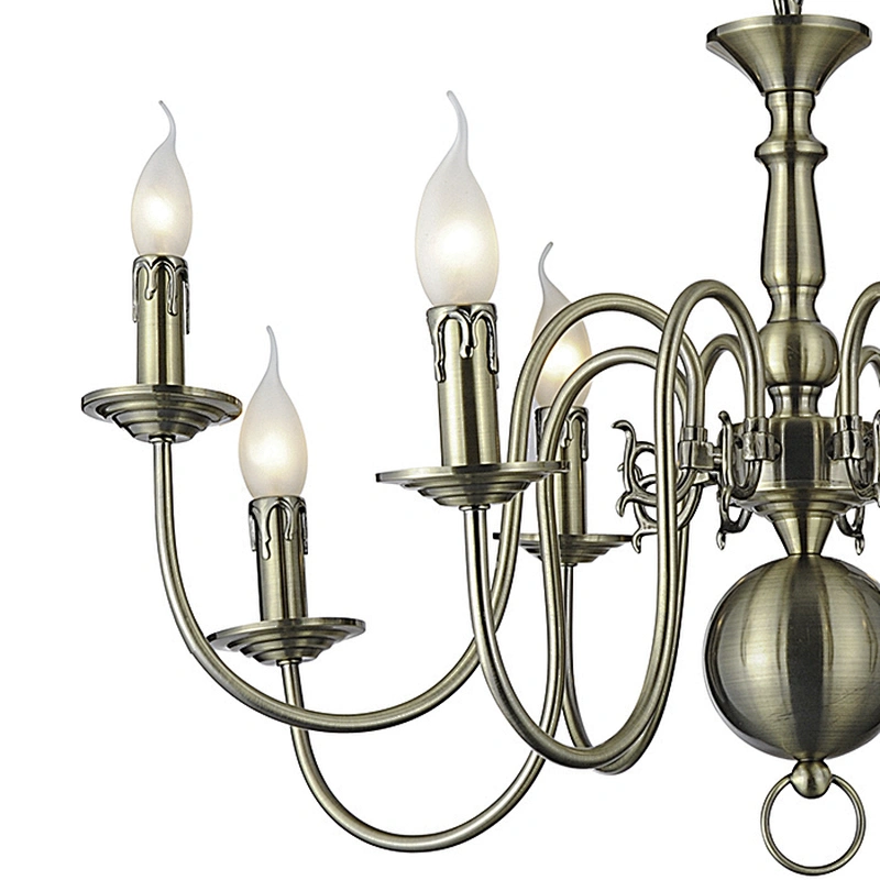 European classical brass candle chandelier foyer lighting Chinese factory supply