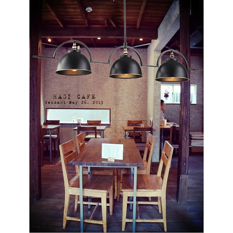 Industrial spray paint black iron art pendant light restaurants cafes bars decoration light