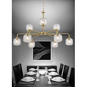 European 12  lights big chandelier modern luxury golden living room use chandelier pendant light