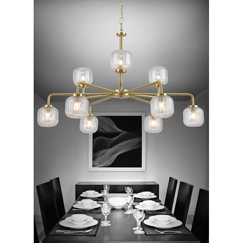 European 12  lights big chandelier modern luxury golden living room use chandelier pendant light