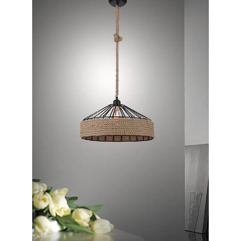 China hot sale American retro hemp rope pendant light with E27 lamp holder dinning lighting