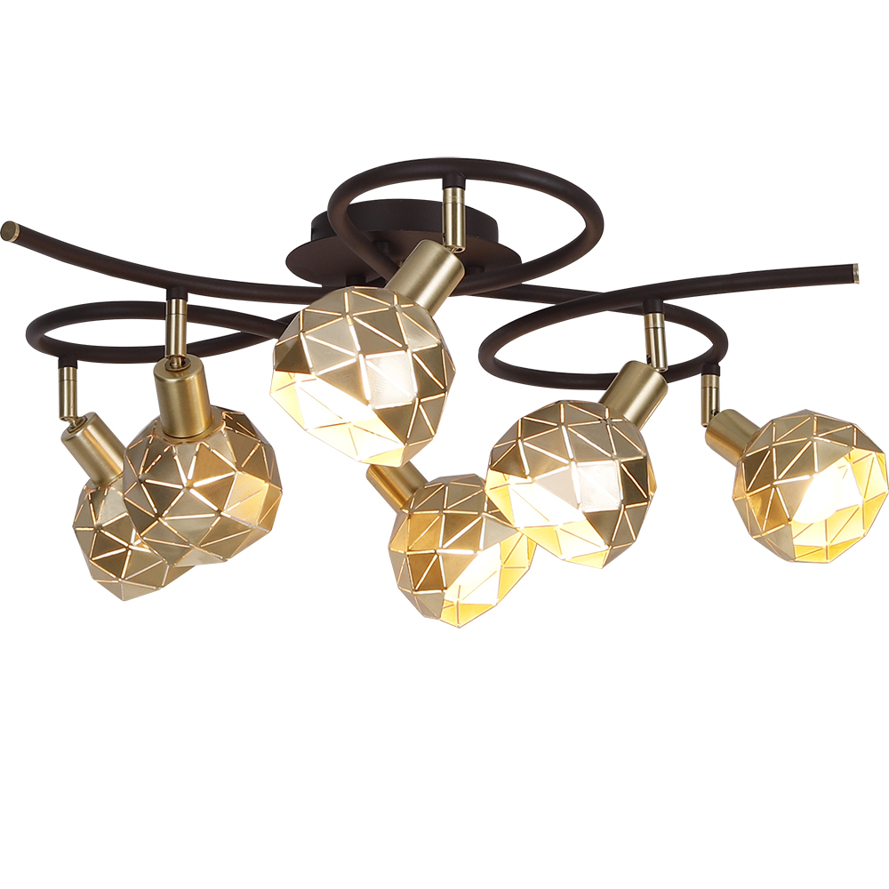 Postmodern Golden Brass Iron Art Vintage Industrial Wall Mounted Ceiling Light