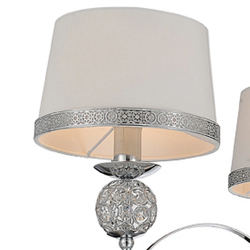 Modern Fabric Lamp Shade Crystal Pendant Lamp