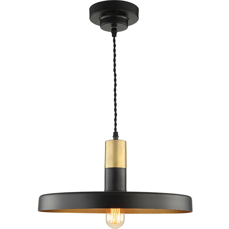 Vintage Black Industrial Restaurant Bar Metal Plate Hanging Pendant Lamp