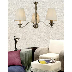 European classical brass fabric shade 5 lights chandeliers pendant lights hotel home villa decoration pendant light