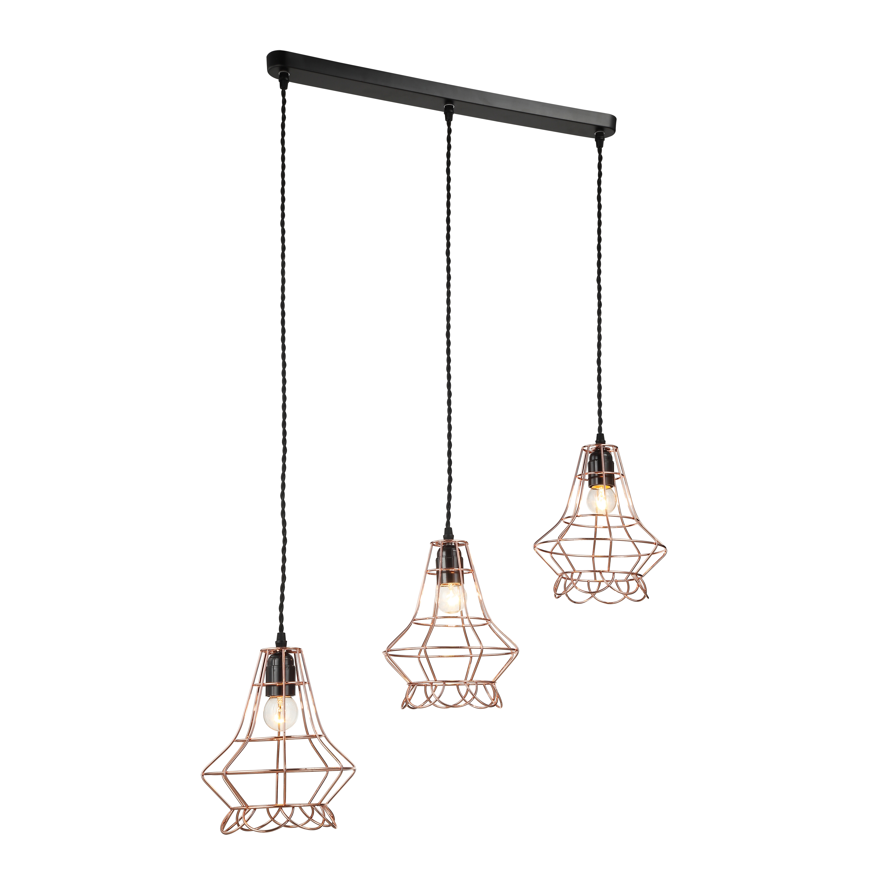 Contemporary rose gold E27 pendant light