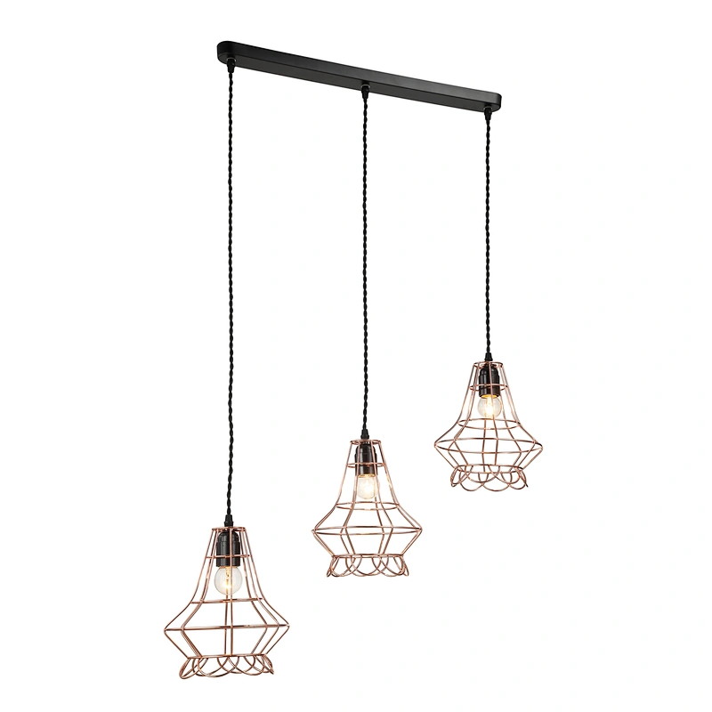 Contemporary rose gold E27 pendant light