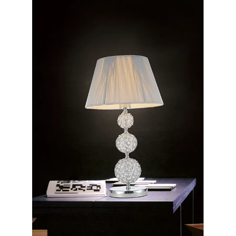 European modern table lamp with sliver fabric good quality study bedside table lamp