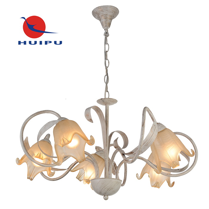 venetian style white & gold chain chandelier