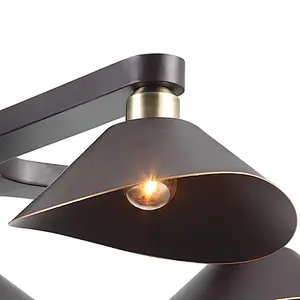 Postmodern Style Brass Lamp Cup 5 Lamp Holders Coffee Metal Unique Ceiling Lamp
