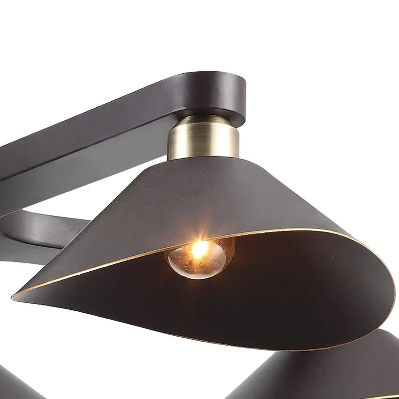 Postmodern Style Brass Lamp Cup 5 Lamp Holders Coffee Metal Unique Ceiling Lamp