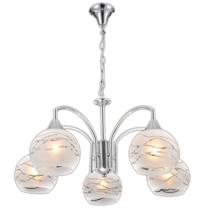 Fancy Glass Shade 5 Lights Chandelier Lighting