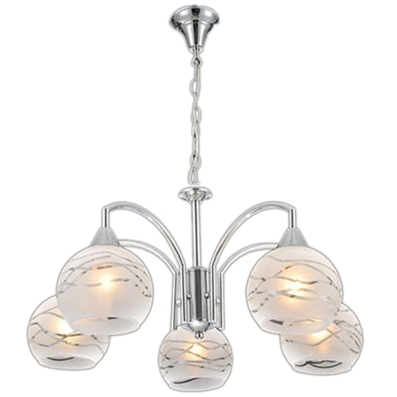Fancy Glass Shade 5 Lights Chandelier Lighting