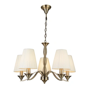 European classical brass fabric shade 5 lights chandeliers pendant lights hotel home villa decoration pendant light