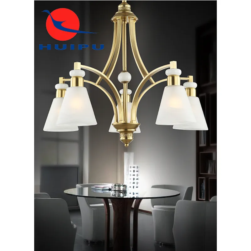 Modern luxury elegant painting gold chandelier pendant light beautiful E14 high-end pendant light