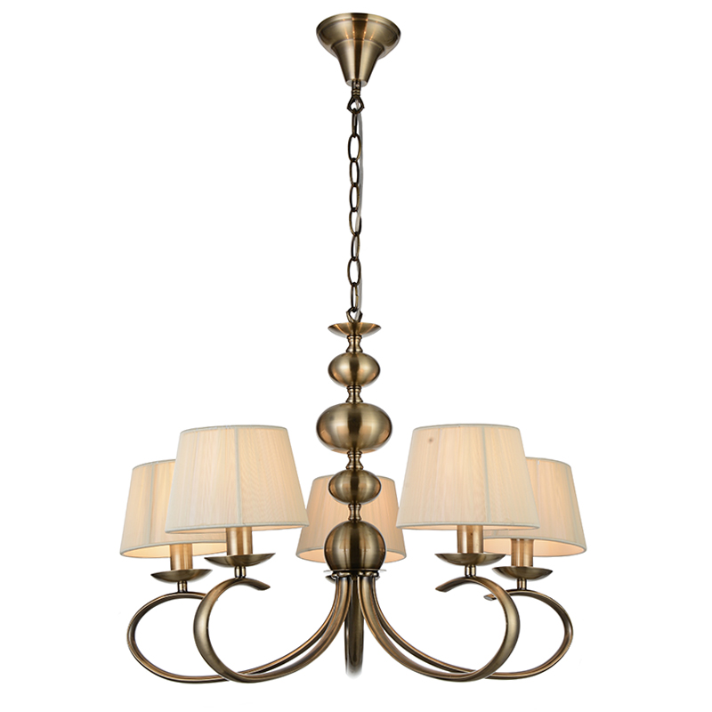 new design antique brass fabric chandelier lamp