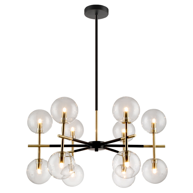 Zhongshan factory modern concise elegant black and gold chandelier pendant light home decoration LED pendant light