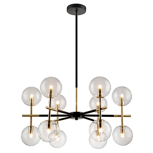 Zhongshan factory modern concise elegant black and gold chandelier pendant light home decoration LED pendant light
