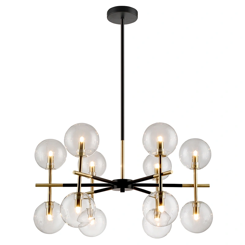 Zhongshan factory modern concise elegant black and gold chandelier pendant light home decoration LED pendant light