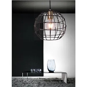 Modern industrial style cage hanging light simple iron art E27 home hotel decoration pendant light