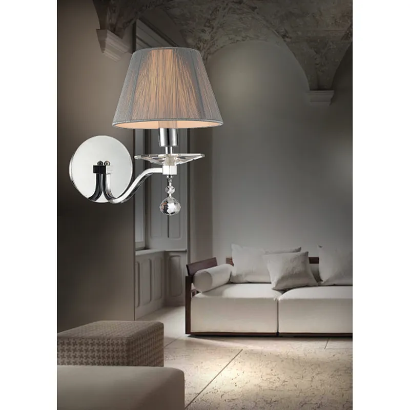 Modern crystal wall lamp high-end beautiful E14 bedside wall lamp bedside corridor wall lamp