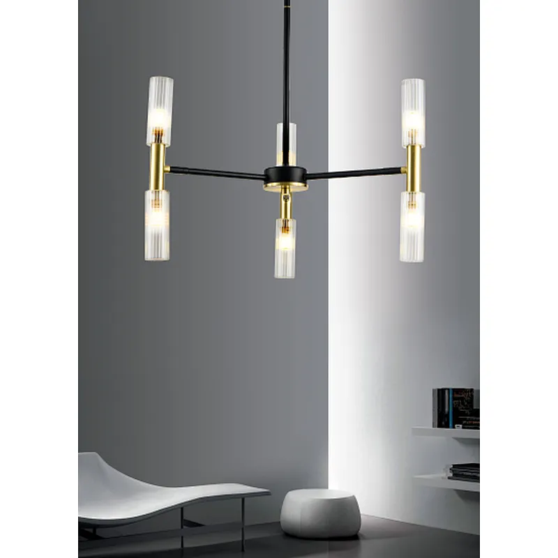 China hot sale popular modern luxury chandelier beautiful black and gold indoor decoration lighting