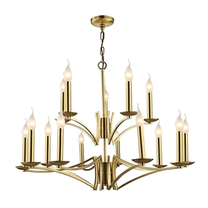Contemporary European classical golden foyer chandelier home hotel villa indoor lighting E14 candle chandelier