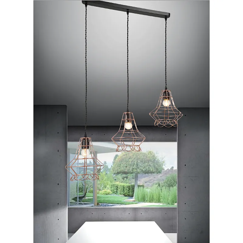 Contemporary rose gold E27 pendant light