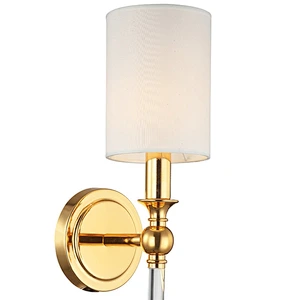Royal Brass Finish Hotel Home Fabric Wall Lamp