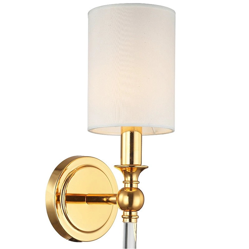 Royal Brass Finish Hotel Home Fabric Wall Lamp